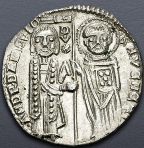 Andrea Dandolo, Doge of Venice with St. Mark, 1342-1354  (Venezia mint - Silver Grosso) 